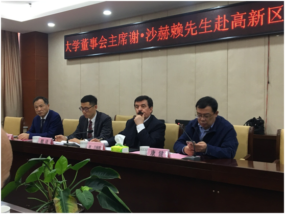 深圳北理莫斯科大學(xué)董事會(huì)主席謝•沙赫賴(lài)先生一行到石家莊國(guó)際人才城參觀(guān)考察